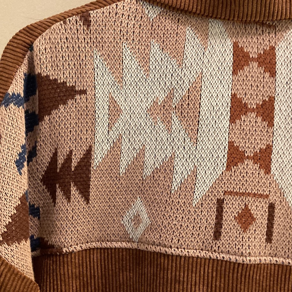 Pink Lily Rust Colored Shacket With Aztec Print S… - image 7